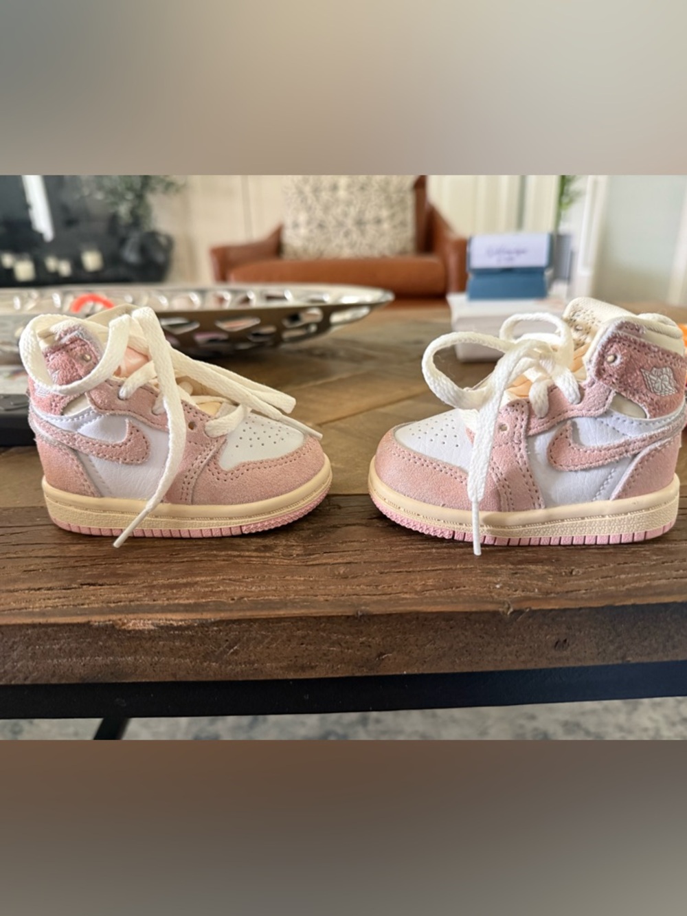 Jordan Baby & Walker Sneakers in Pink and White